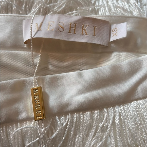 Cowboy fringe white meshki skirt XS - Picture 2 of 3